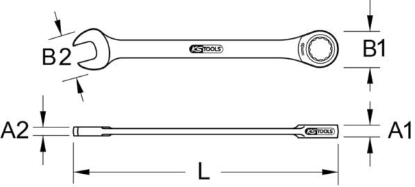 KS TOOLS Käristiga lehtsilmusvõti 503.5212